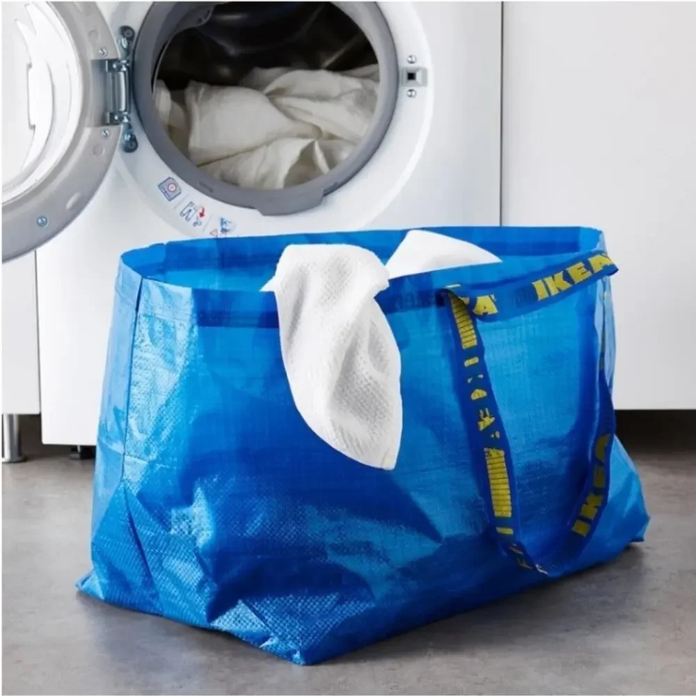 IKEA FRAKTA 5 Large Blue Reusable Shopping Bag Laundry Sturdy Tote Storage Eco - Picture 8 of 9
